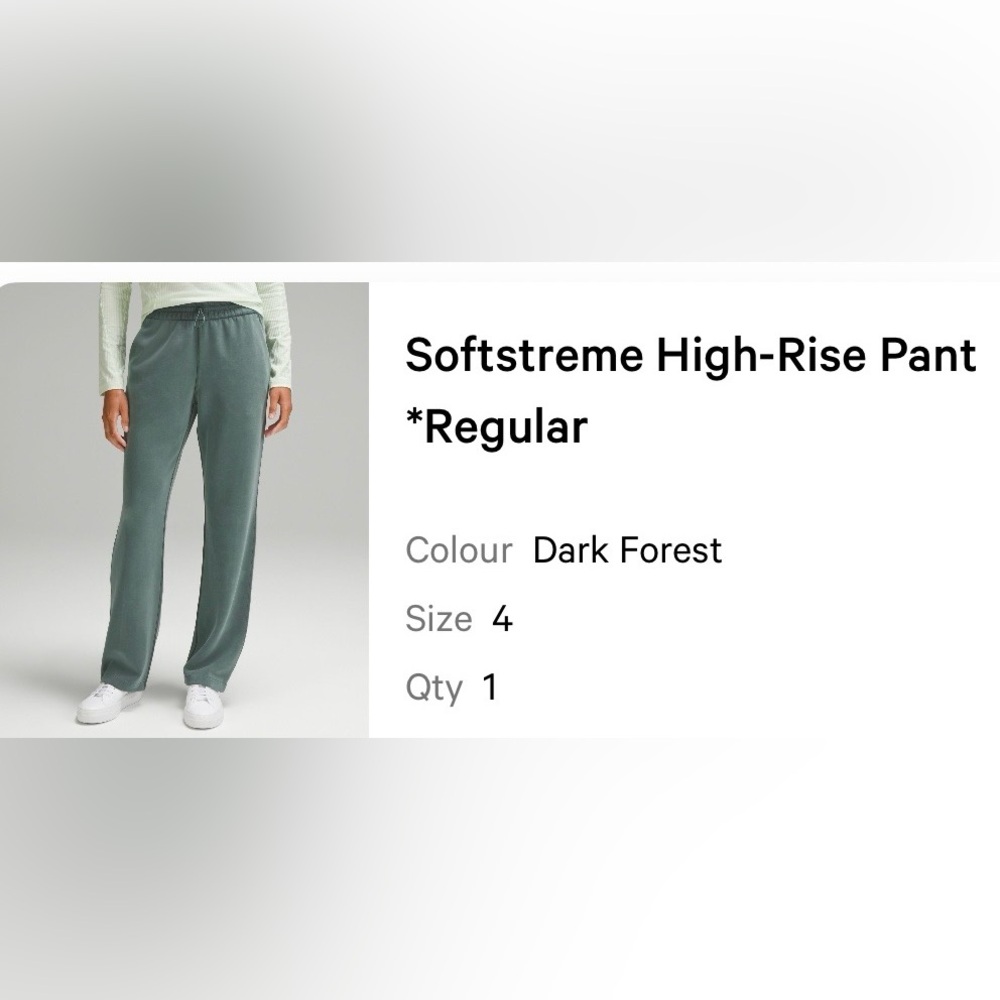 Lululemon Softstreme High-Rise Pants in Dark Forest